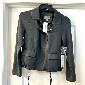 Marrakech Lange Jacket Knit Grey Moto Jacket Size Small NWT